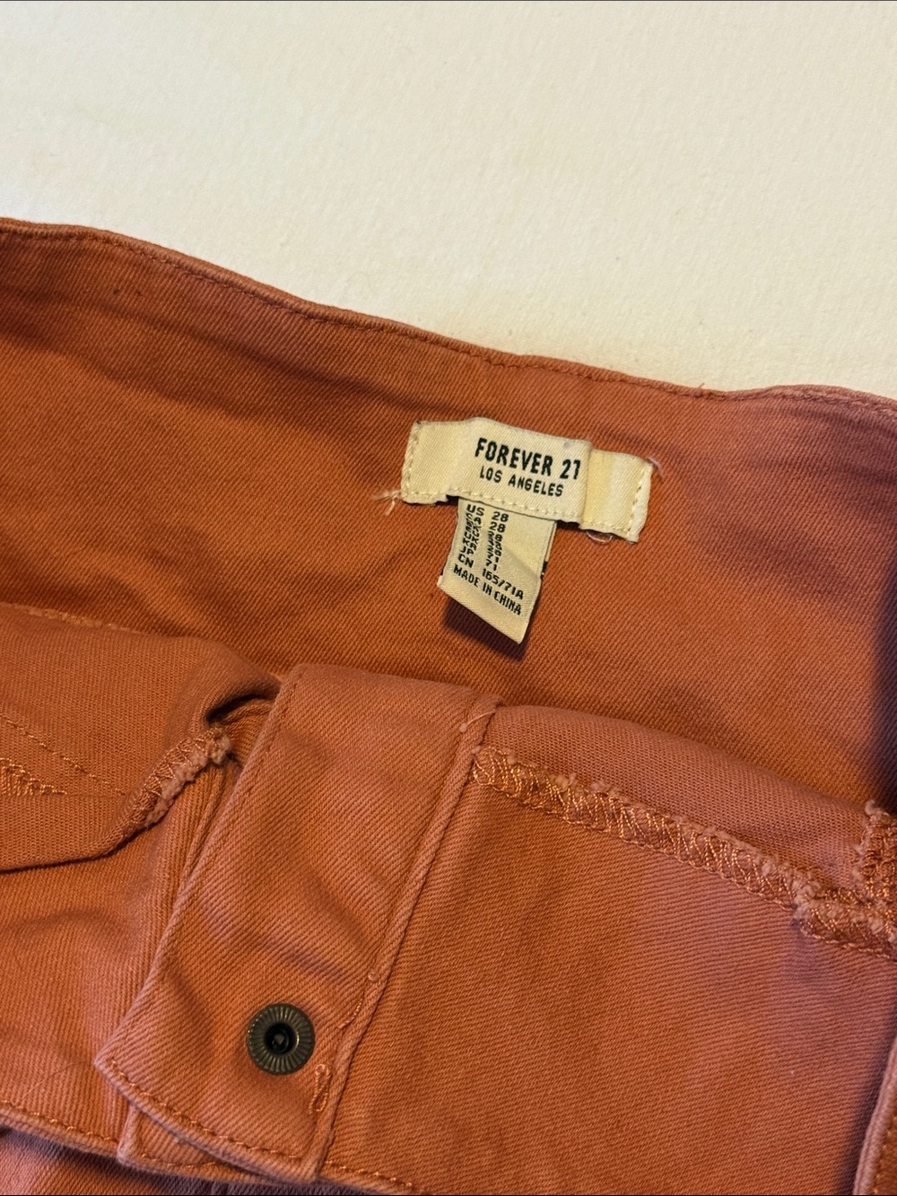 Rust Button-Front Mini Skirt - Picture 3 of 4